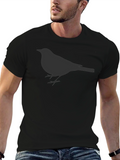 Mens Black Bird Graphic Tee - Casual Style