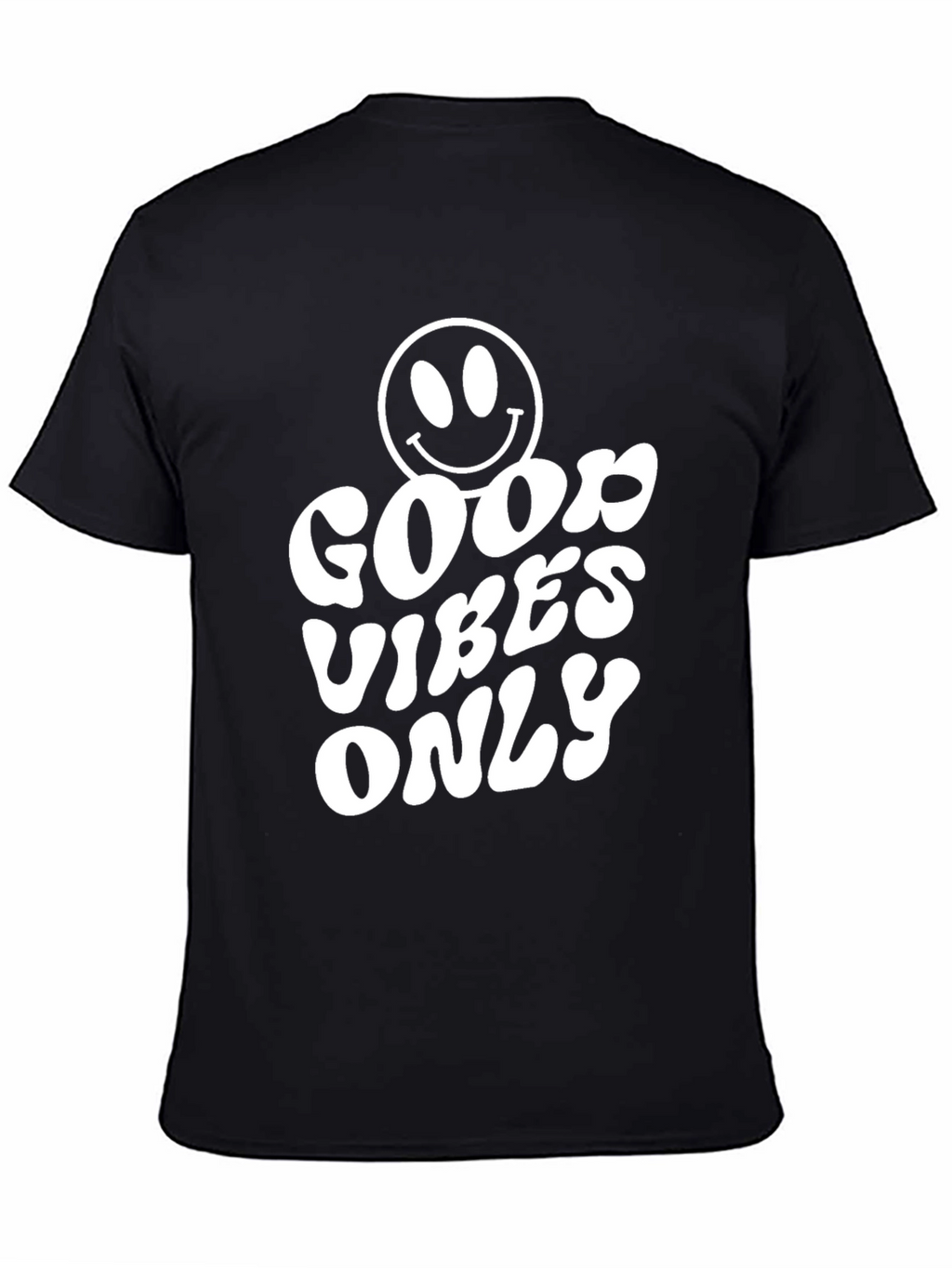 Good Vibes Only T-Shirt - Smiley Face Black Tee