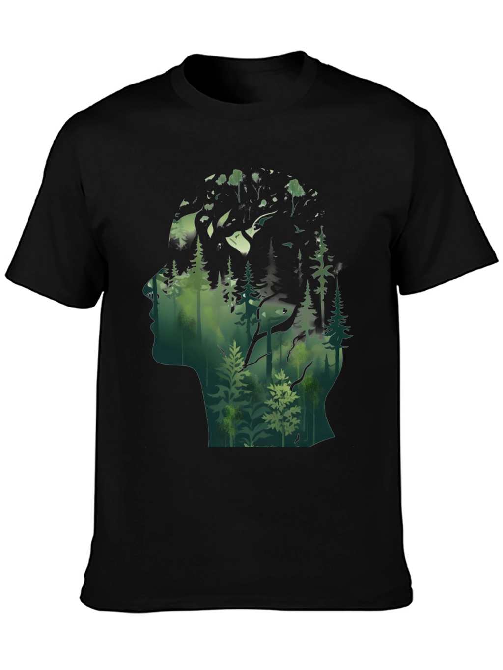 Nature Silhouette Graphic Tee - Black