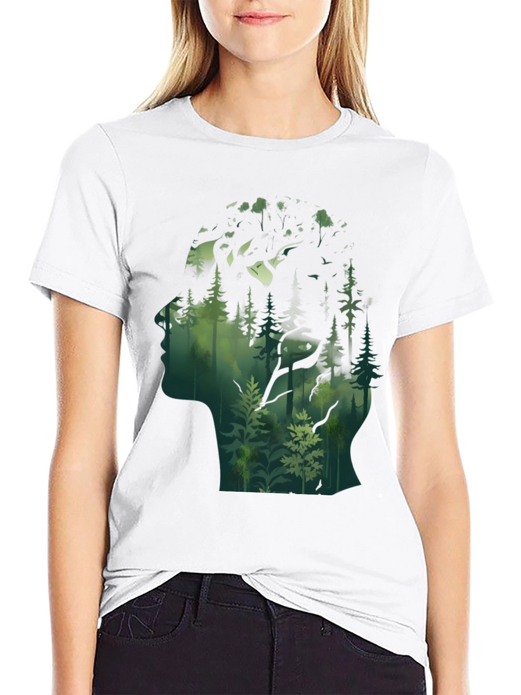 Nature Silhouette Graphic Tee - Black