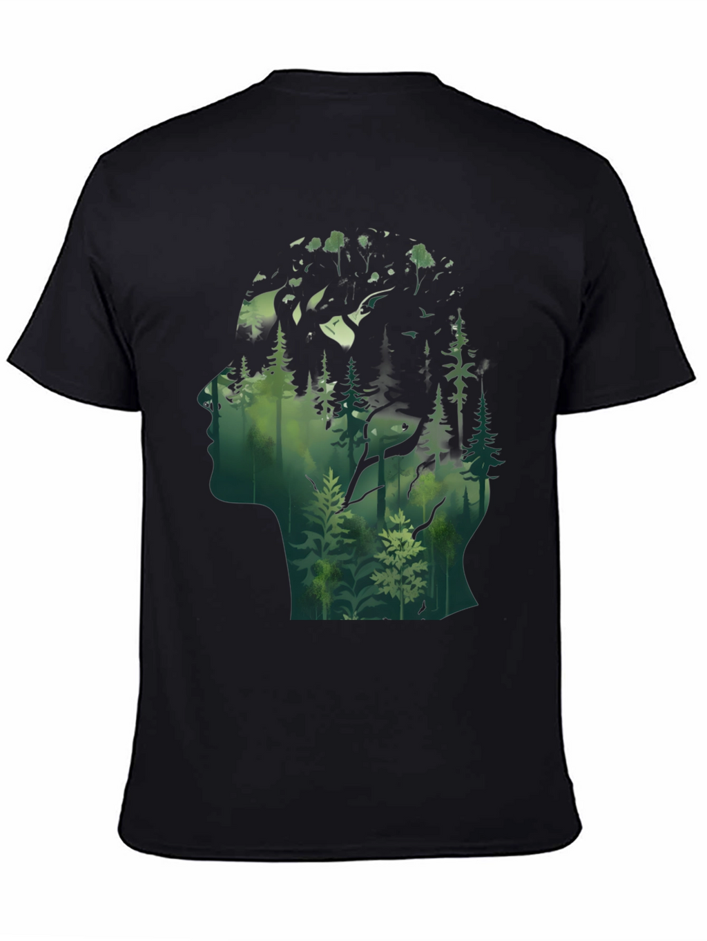 Nature Silhouette Graphic Tee - Black