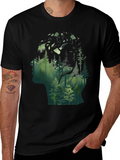 Nature Silhouette Graphic Tee - Black