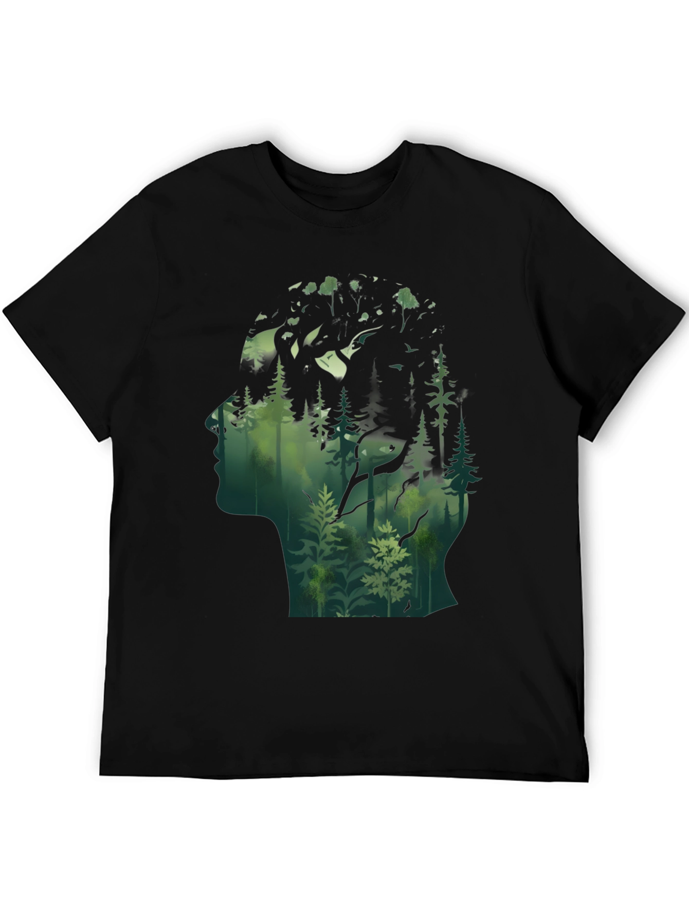 Nature Silhouette Graphic Tee - Black