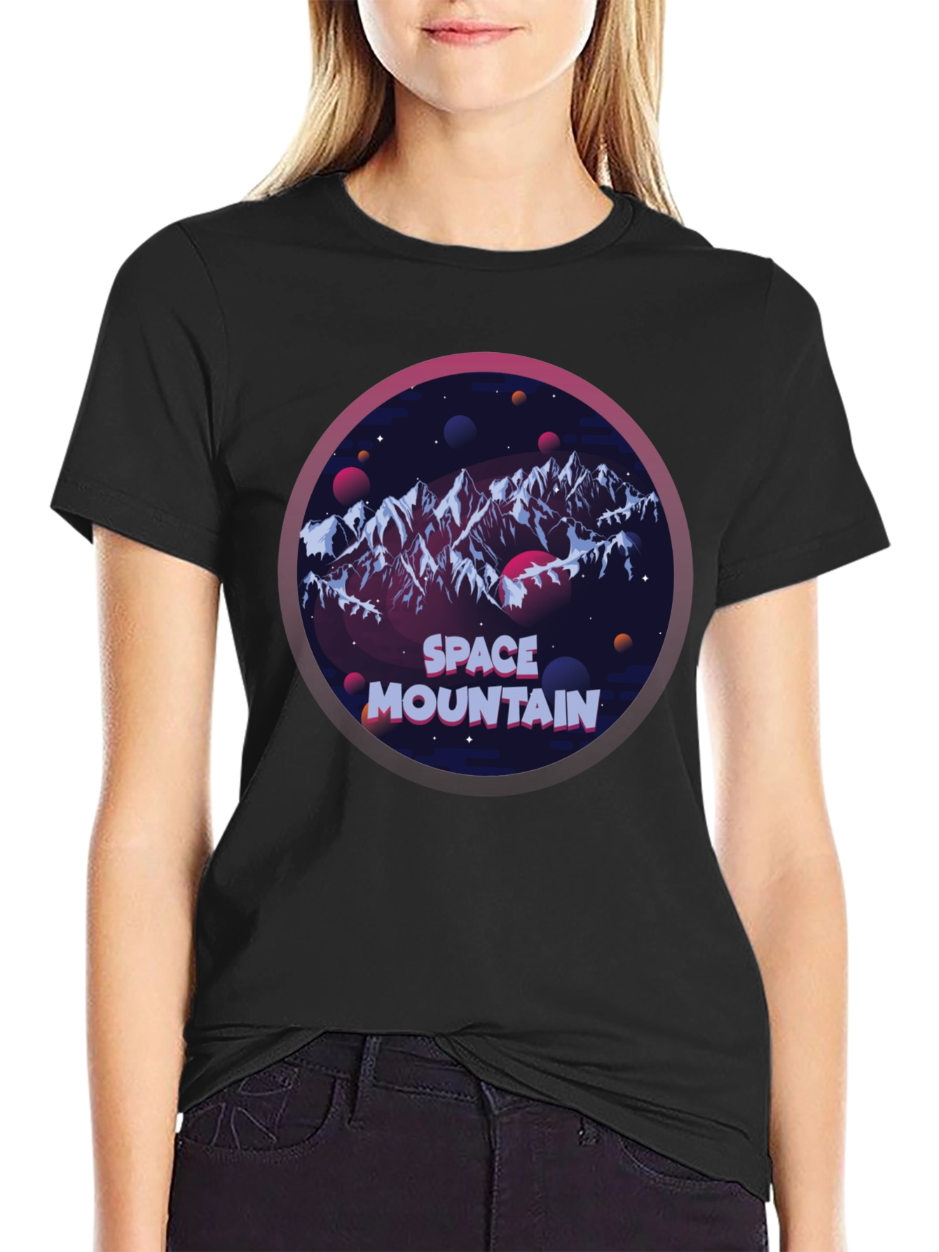 Space Mountain Graphic T-Shirt - Black
