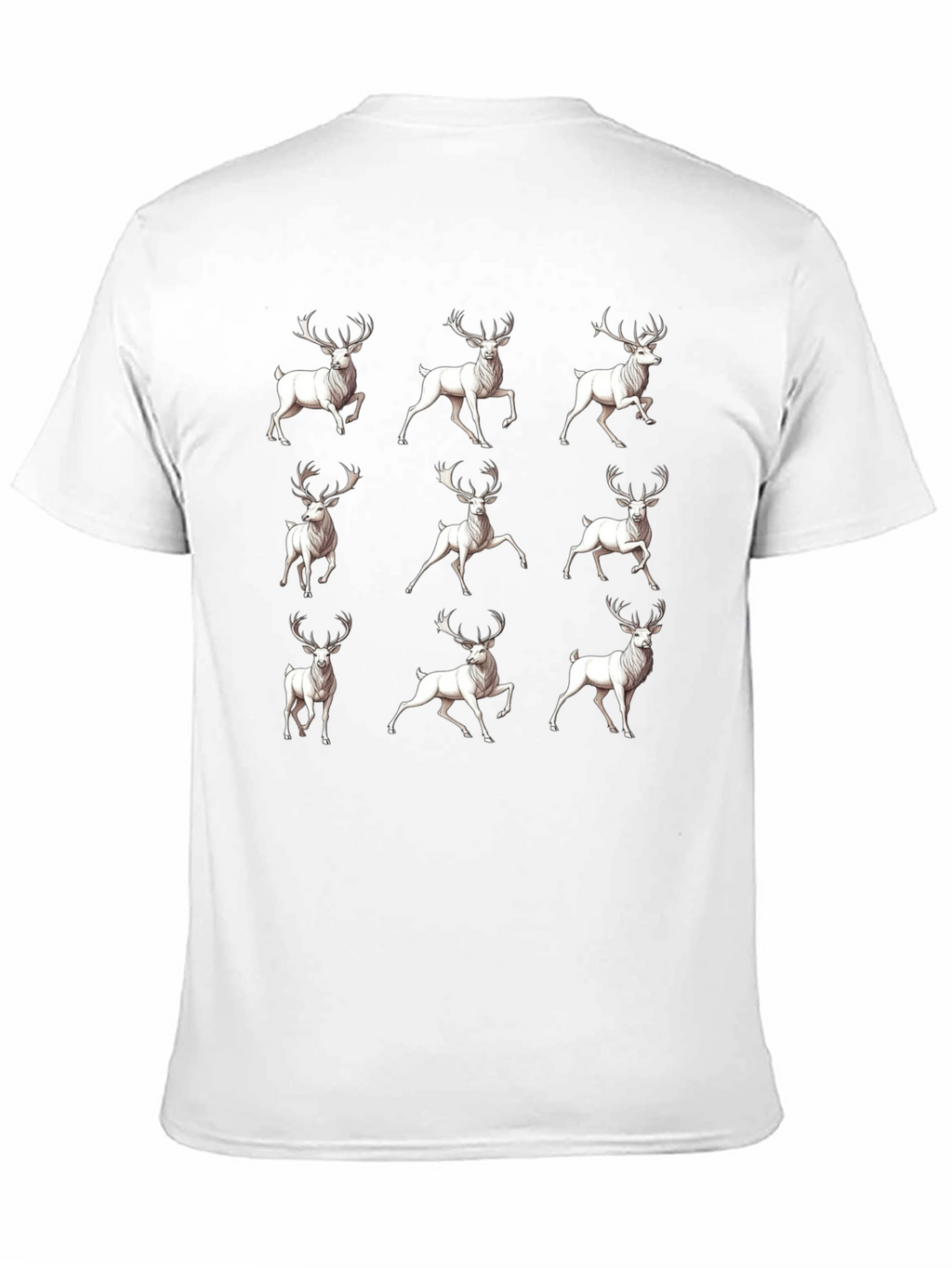 Deer Pattern T-Shirt - Mens Black Graphic Tee