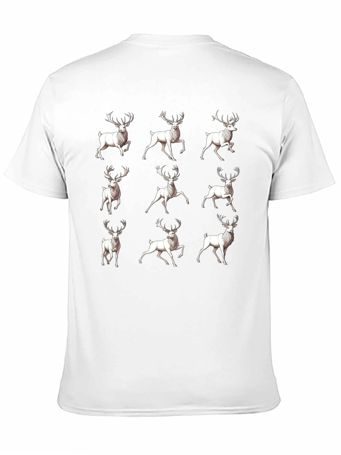 Deer Pattern T-Shirt - Mens Black Graphic Tee