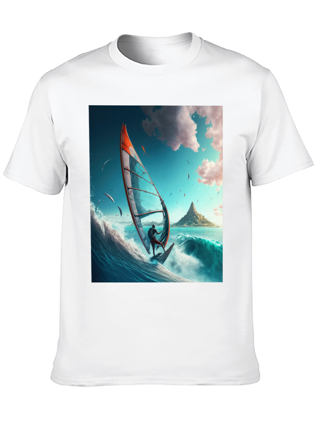 Windsurfing Graphic Tee - Black Cotton