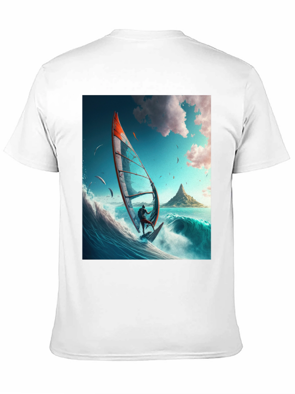 Windsurfing Graphic Tee - Black Cotton