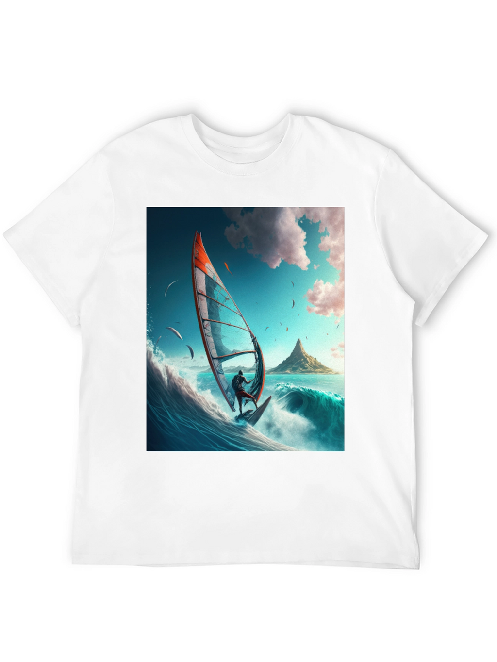 Windsurfing Graphic Tee - Black Cotton