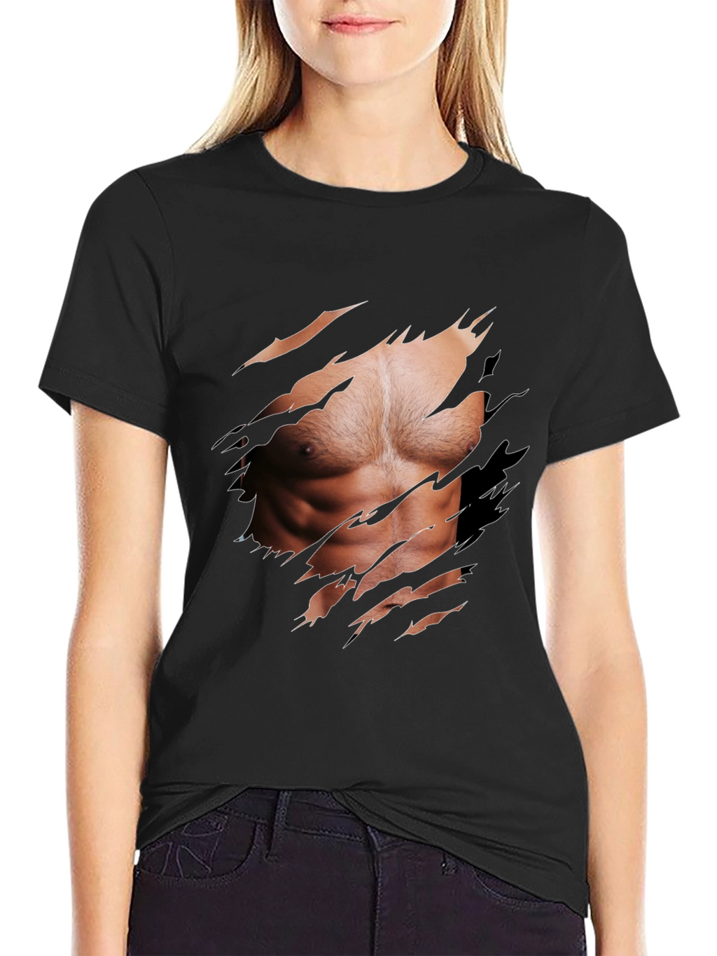 Muscle Illusion Graphic Tee - Ripped Shirt Design