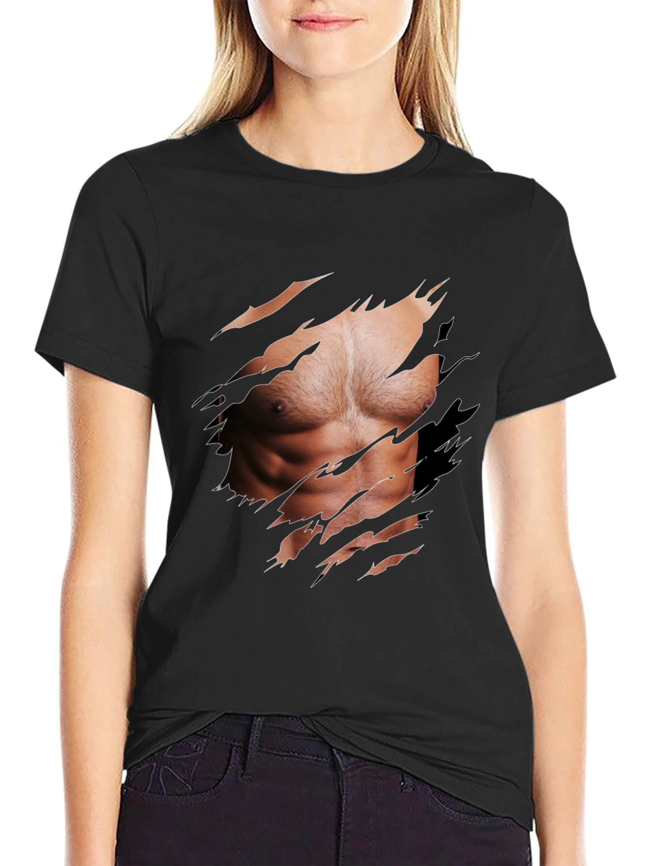 Muscle Illusion Graphic Tee - Ripped Shirt Design