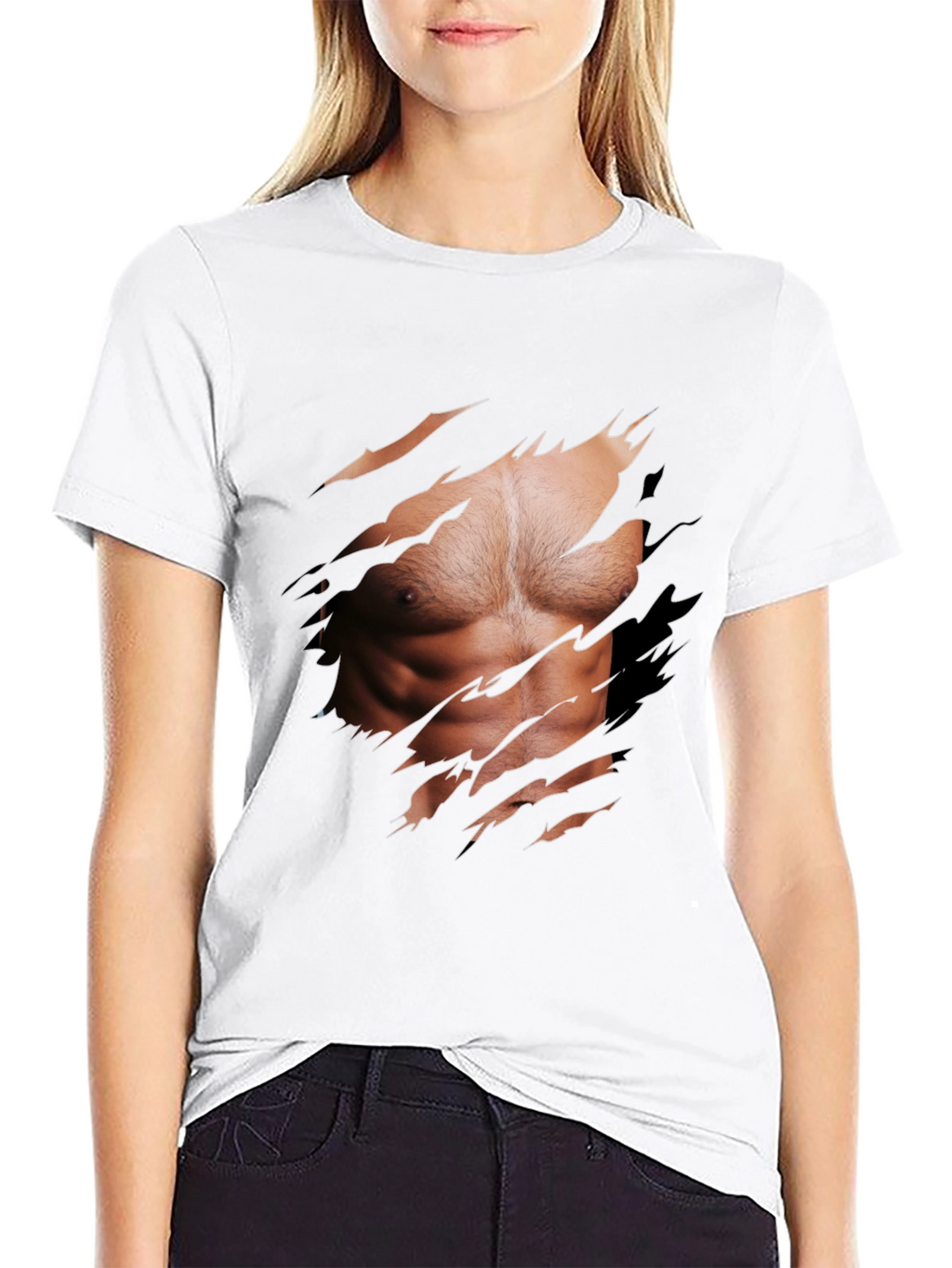 Muscle Illusion Graphic Tee - Ripped Shirt Design