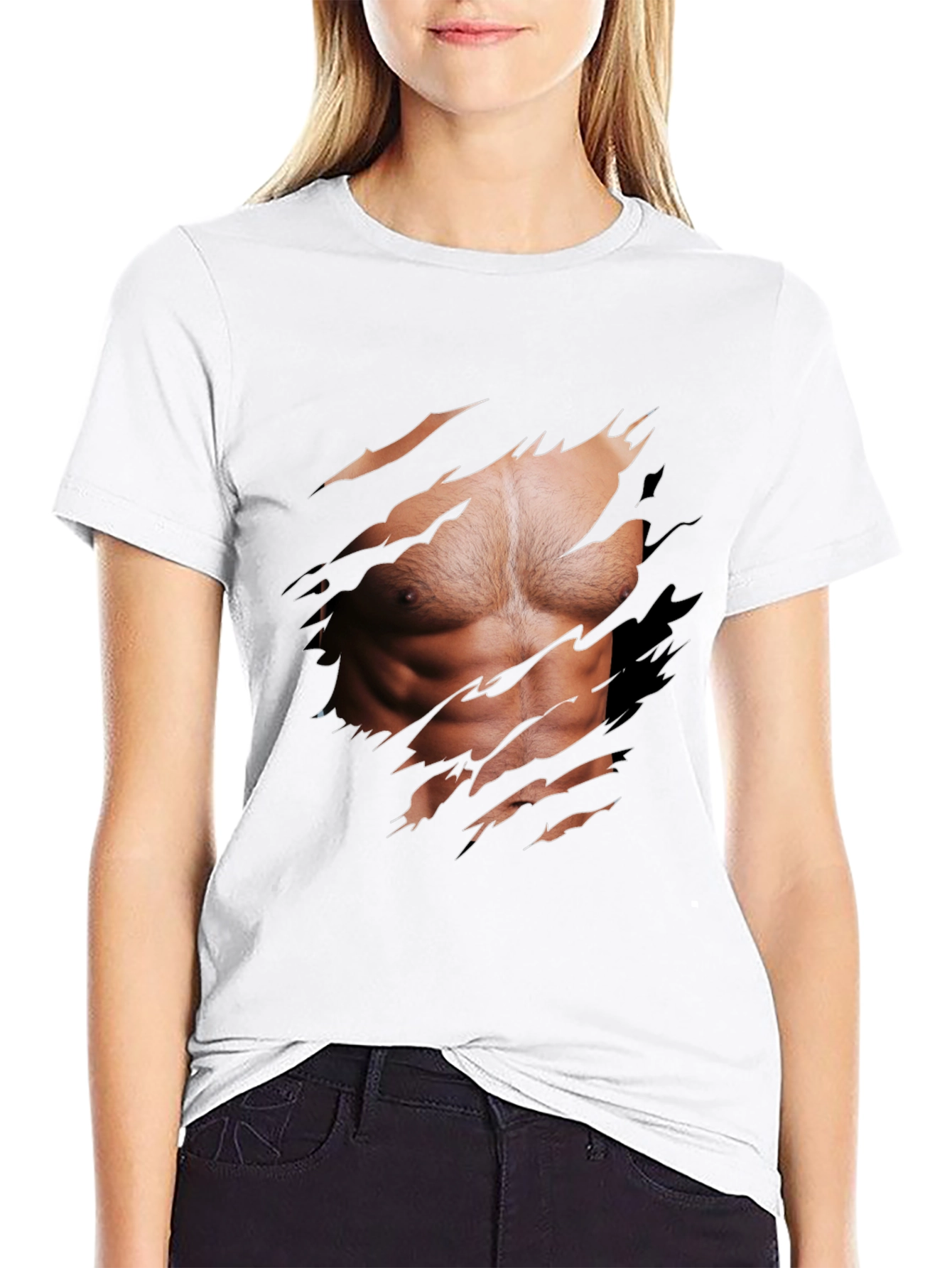 Muscle Illusion Graphic Tee - Ripped Shirt Design