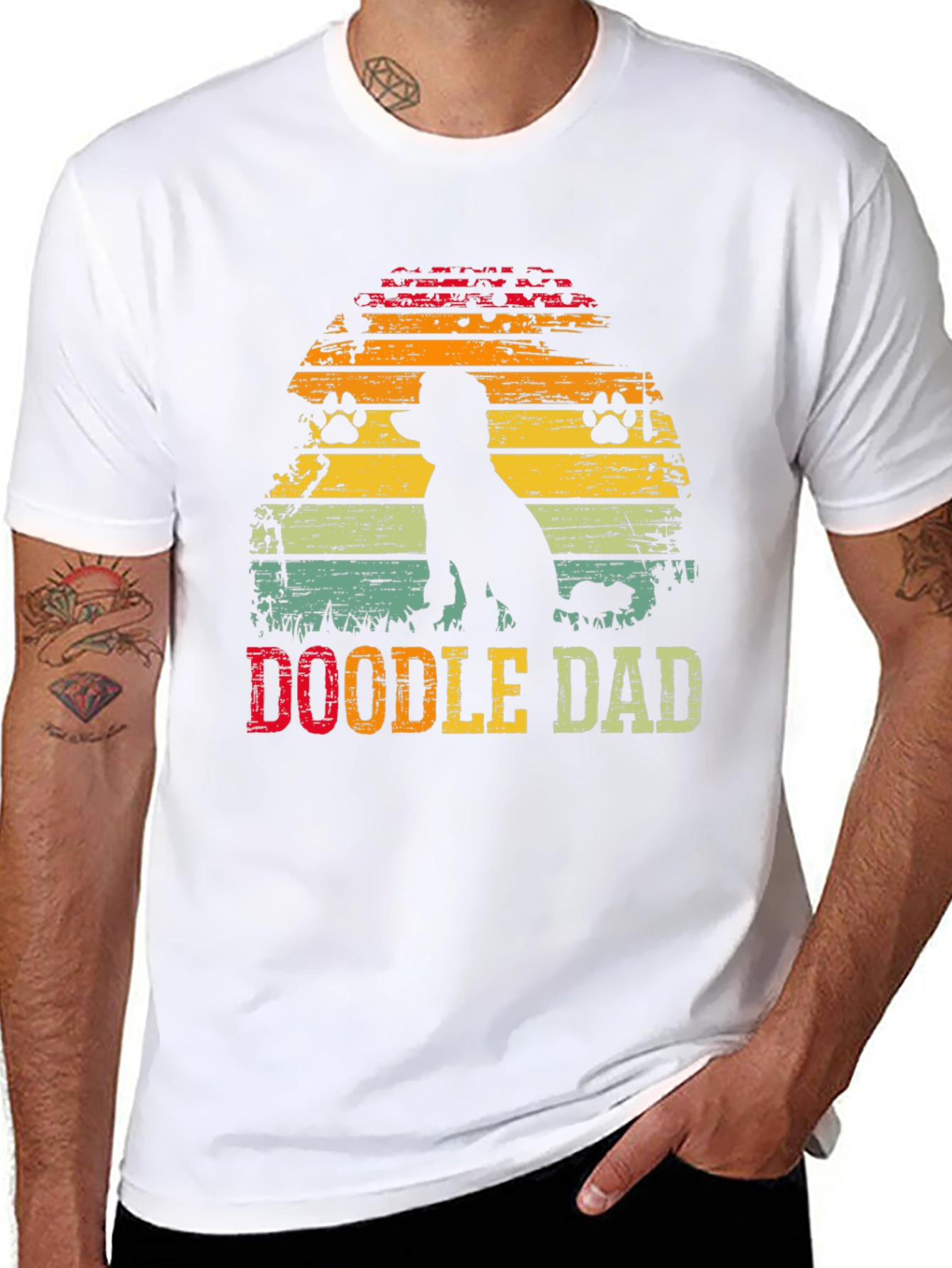 Doodle Dad Sunset T-Shirt – Vintage Dog Lover Graphic Tee