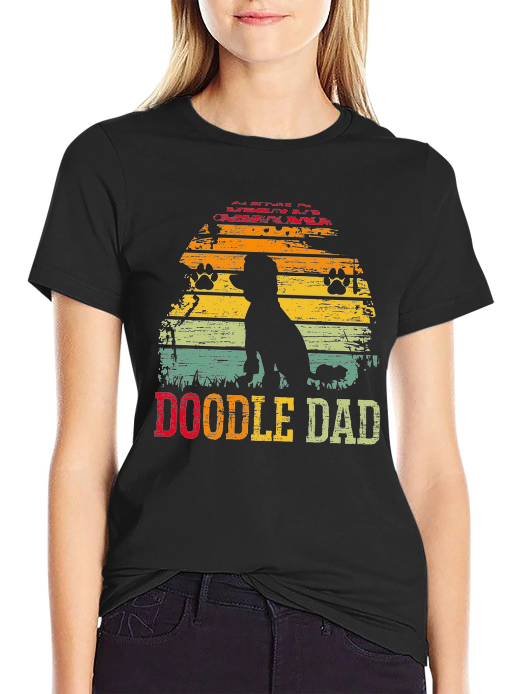 Doodle Dad Sunset T-Shirt – Vintage Dog Lover Graphic Tee
