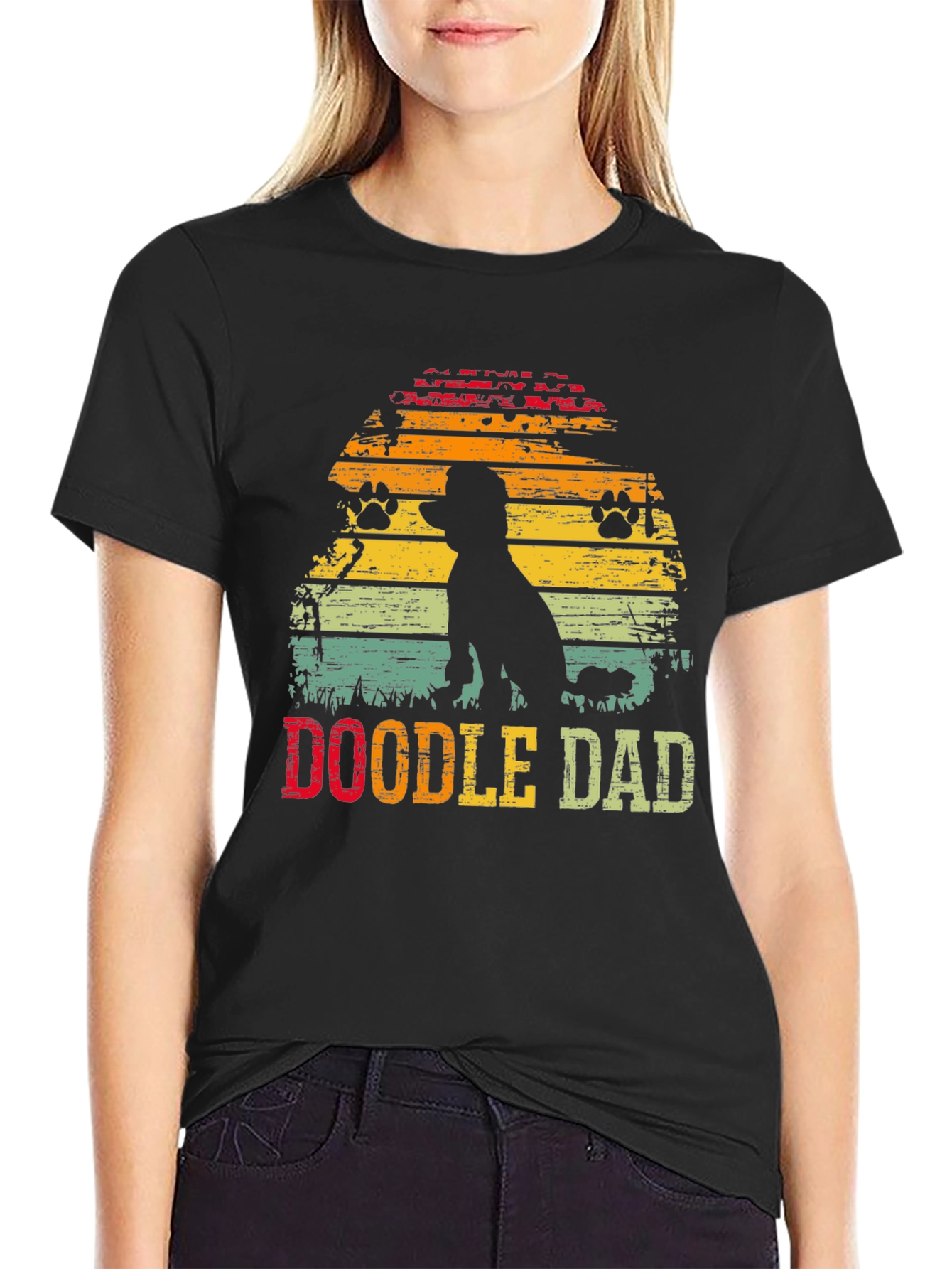 Doodle Dad Sunset T-Shirt – Vintage Dog Lover Graphic Tee