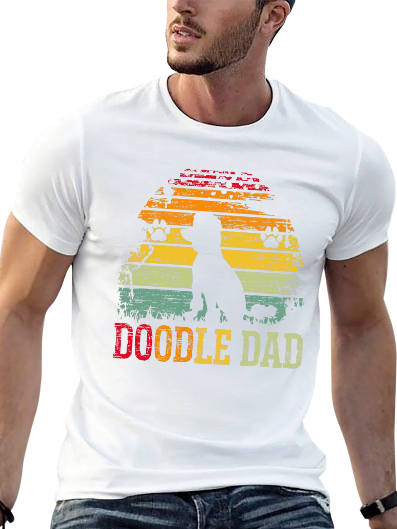 Doodle Dad Sunset T-Shirt – Vintage Dog Lover Graphic Tee