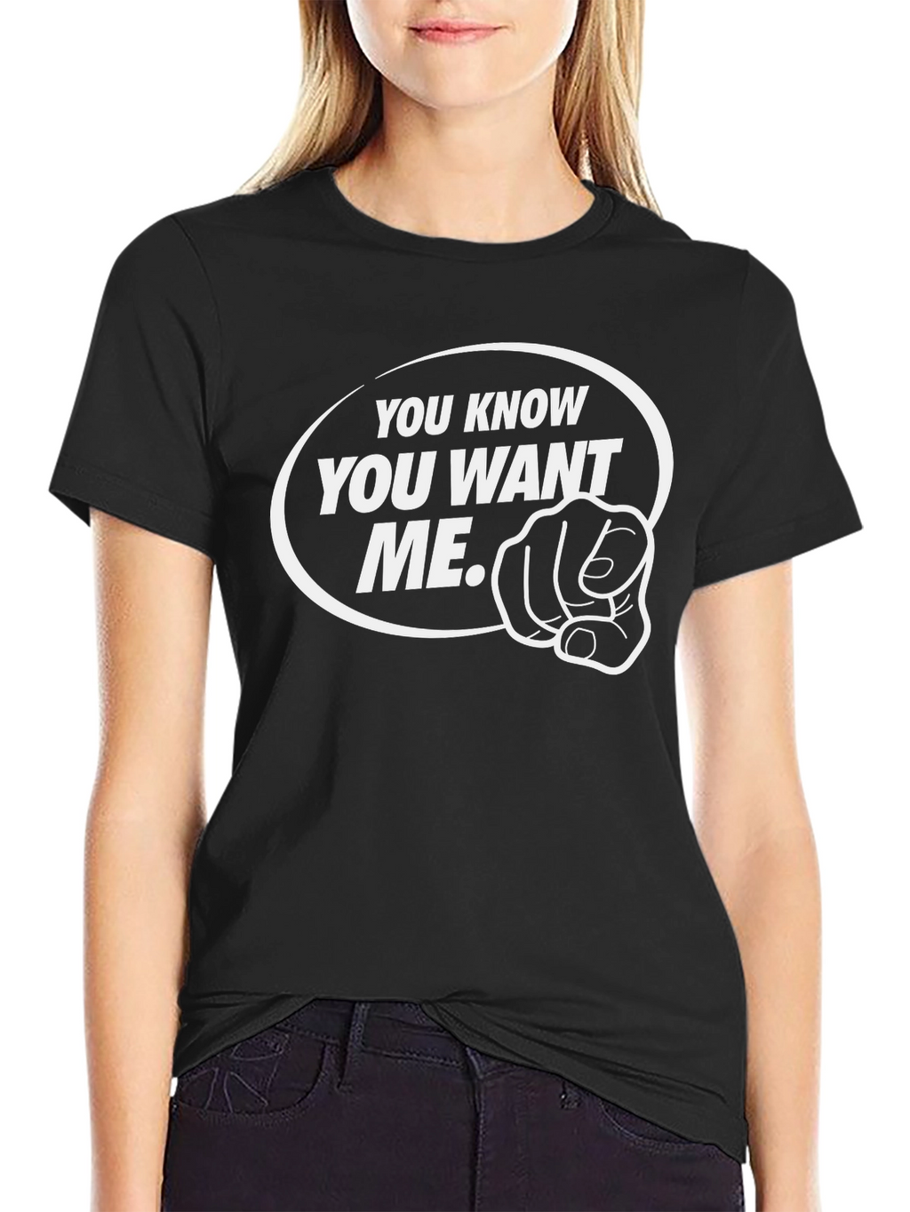 You Know You Want Me Black Graphic Tee