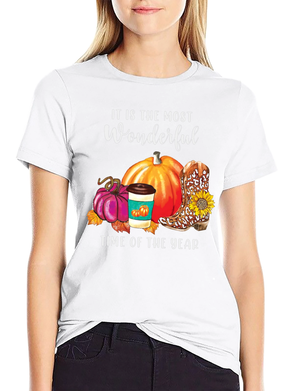 Fall Wonderful Time T-Shirt Pumpkin Latte Boot