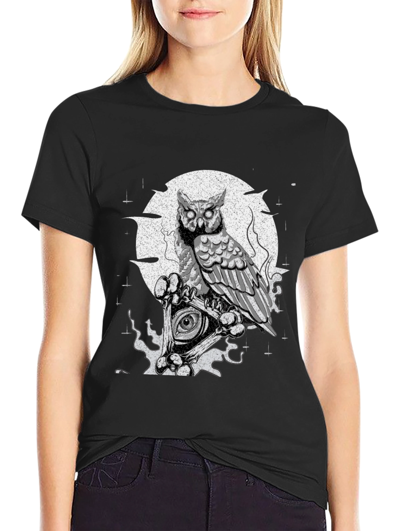 Owl Illuminati T-Shirt - Mens Black Graphic Tee
