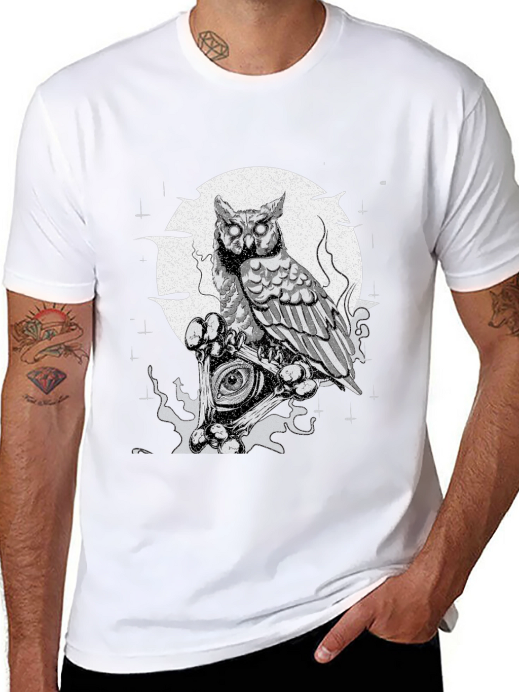 Owl Illuminati T-Shirt - Mens Black Graphic Tee