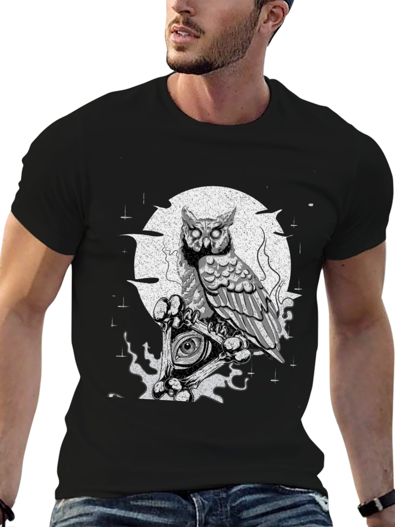 Owl Illuminati T-Shirt - Mens Black Graphic Tee