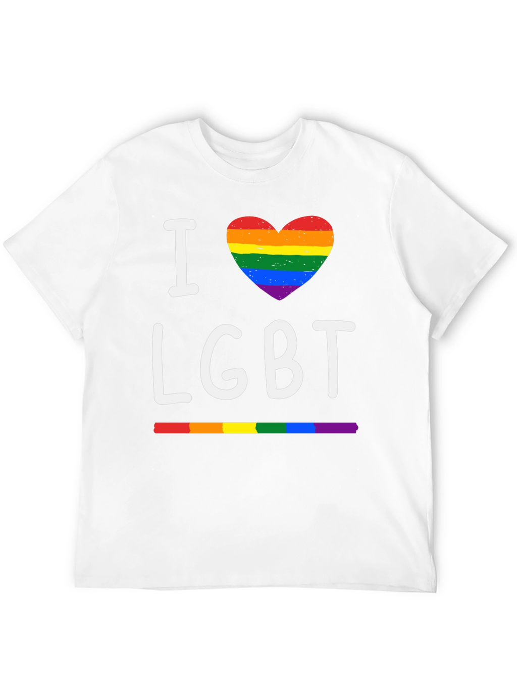 I Heart LGBT Pride T-Shirt - Rainbow Love