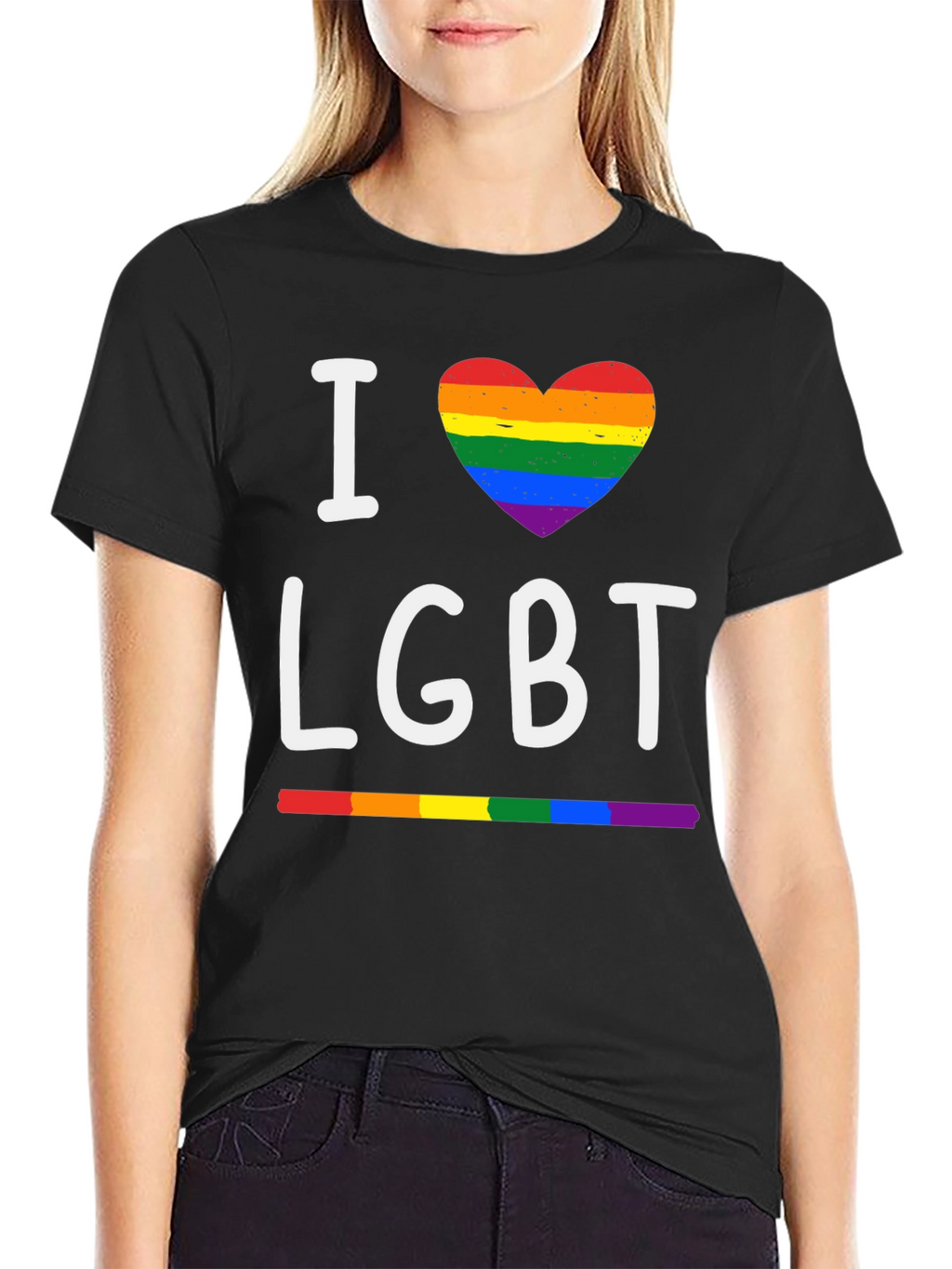 I Heart LGBT Pride T-Shirt - Rainbow Love