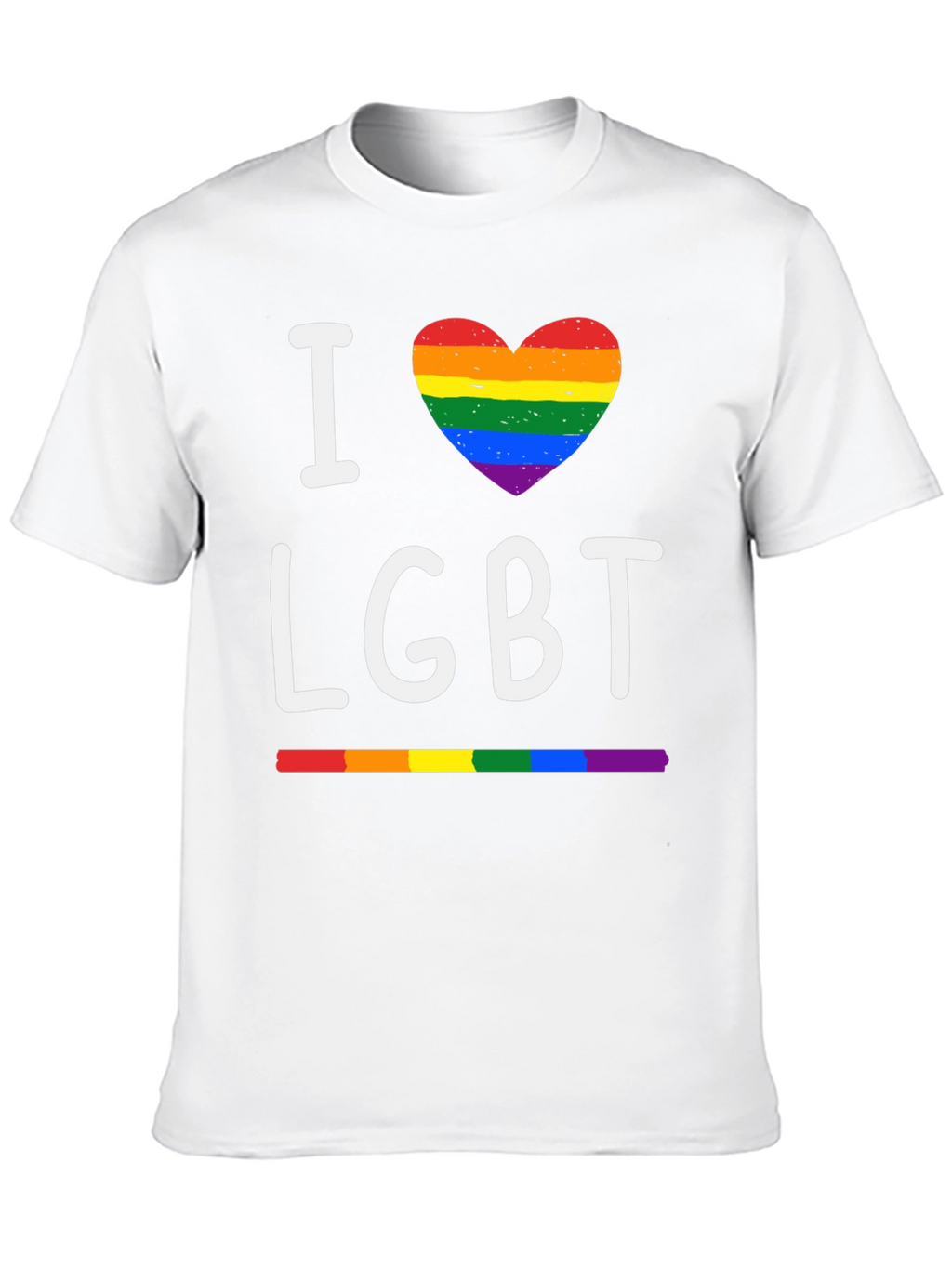I Heart LGBT Pride T-Shirt - Rainbow Love