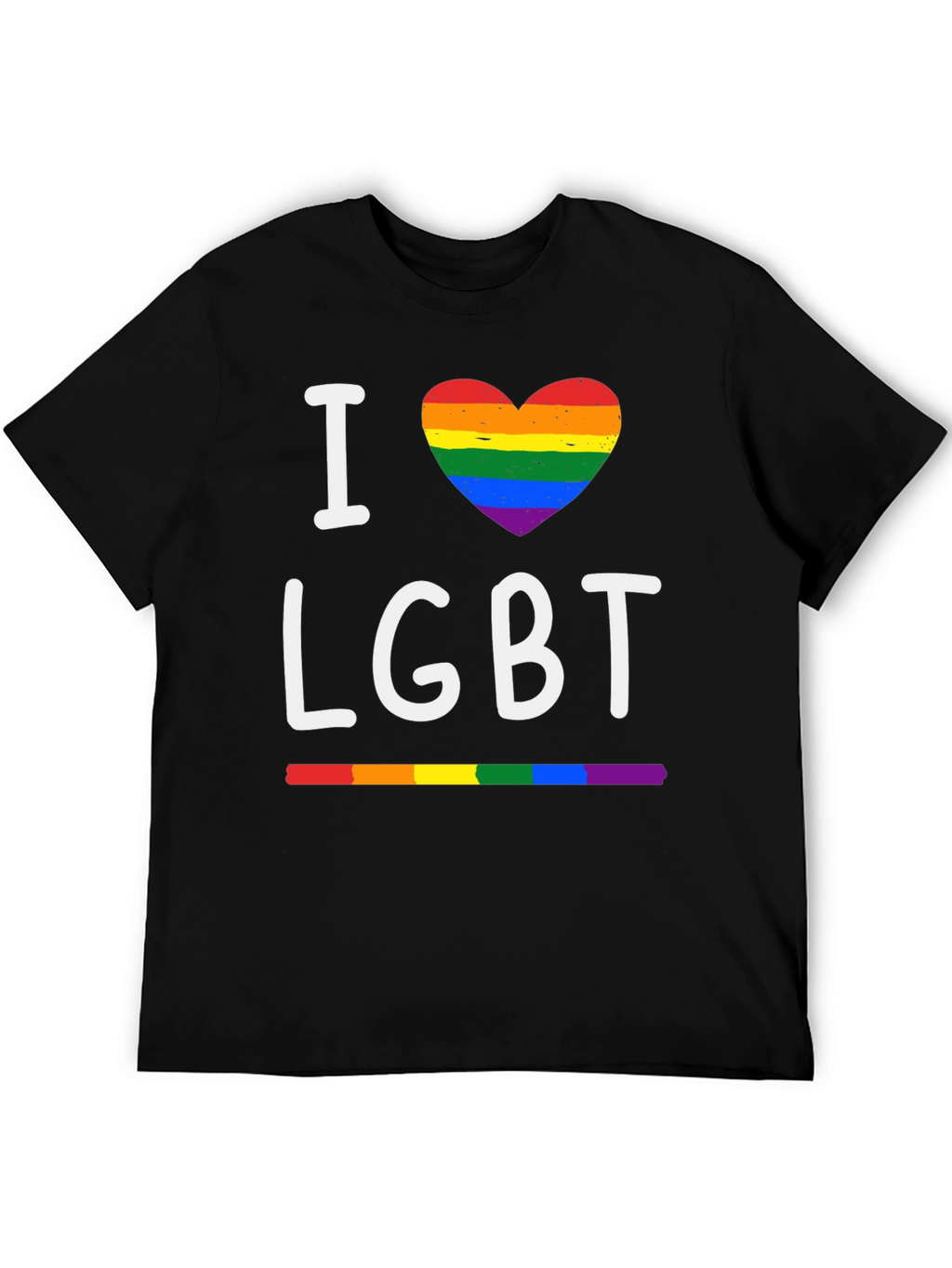 I Heart LGBT Pride T-Shirt - Rainbow Love