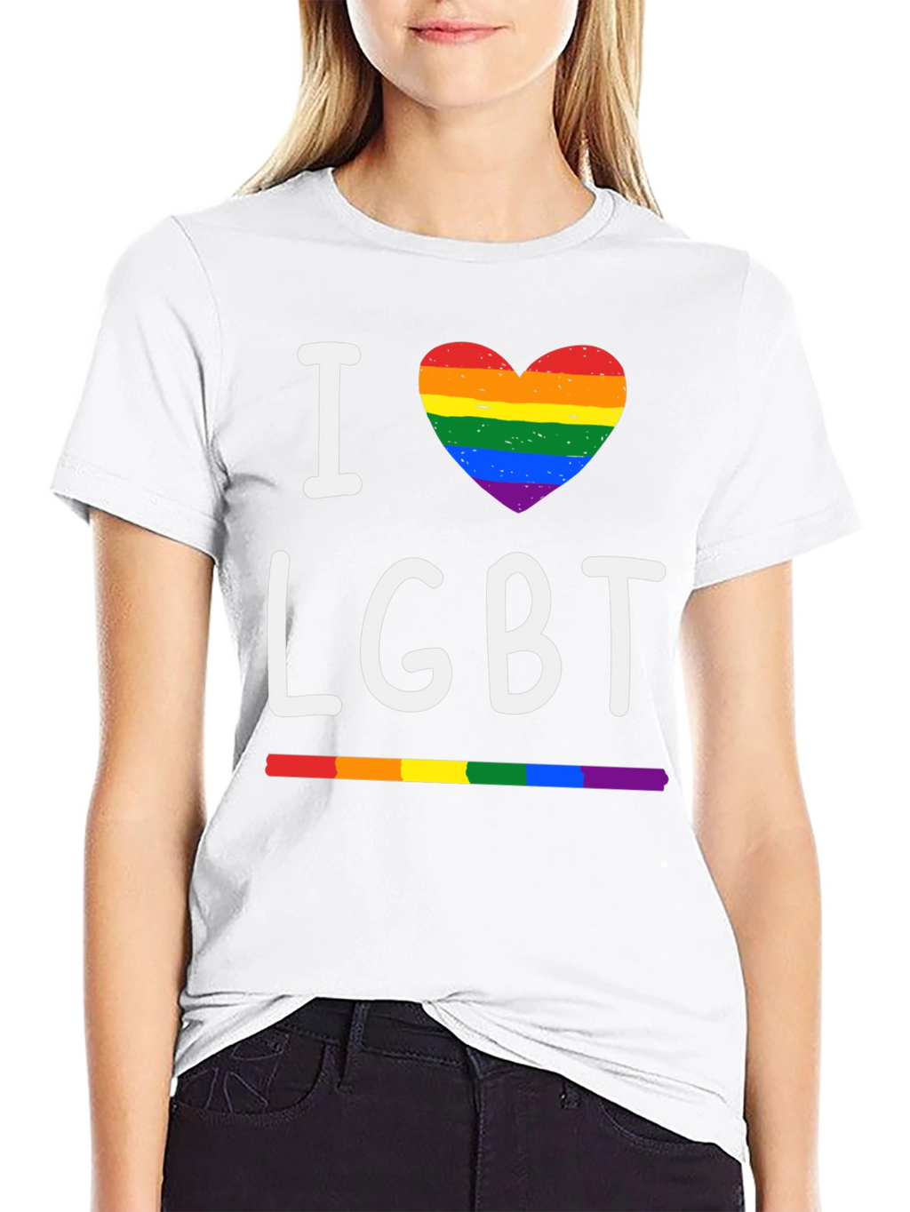 I Heart LGBT Pride T-Shirt - Rainbow Love