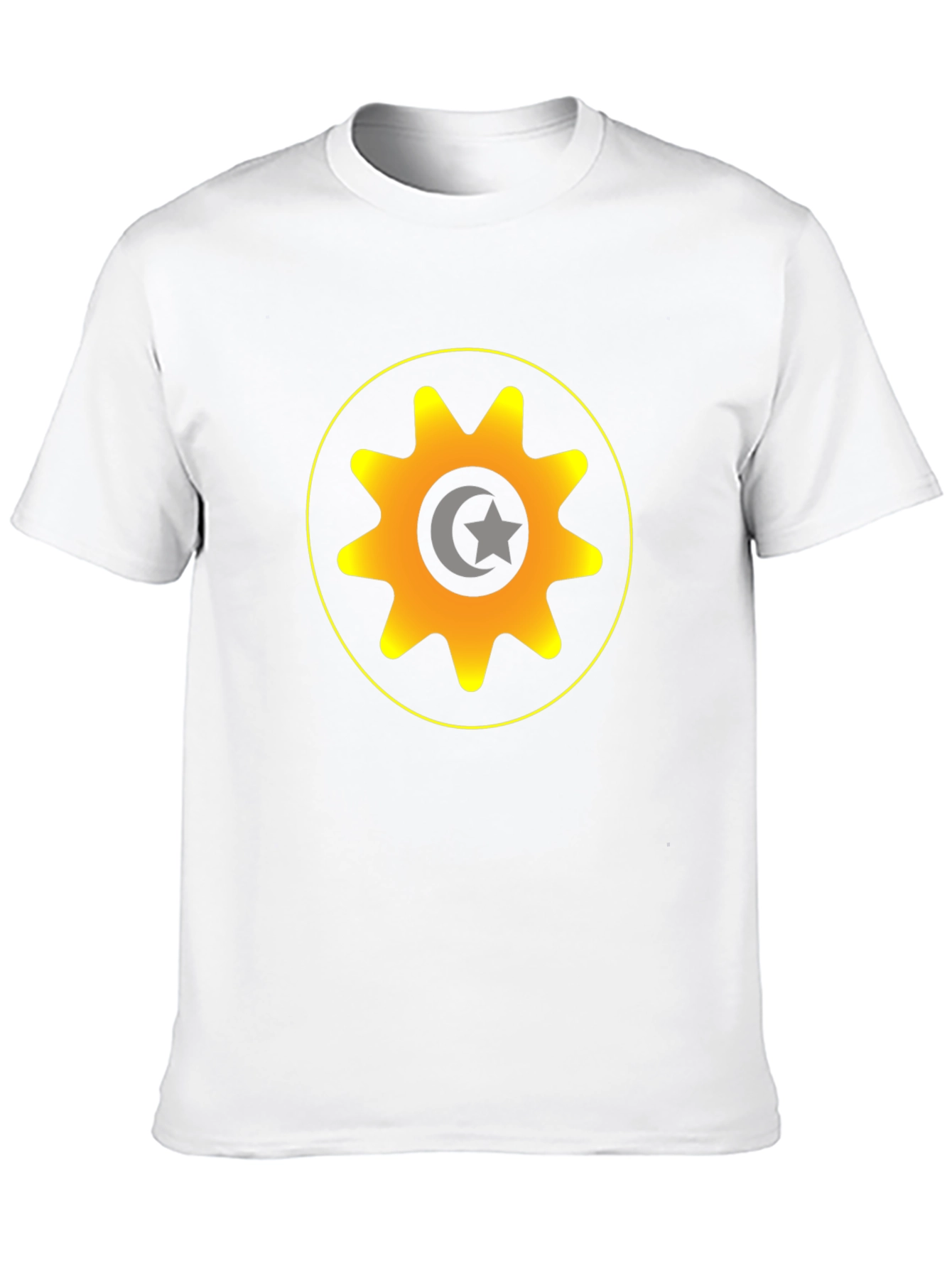 Gear & Crescent Moon Graphic Tee - Black