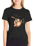 Sloth Coffee T-Shirt - My Happy Pace Black Tee