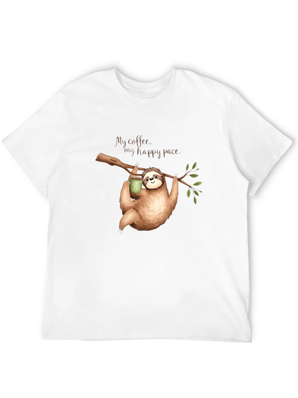 Sloth Coffee T-Shirt - My Happy Pace Black Tee