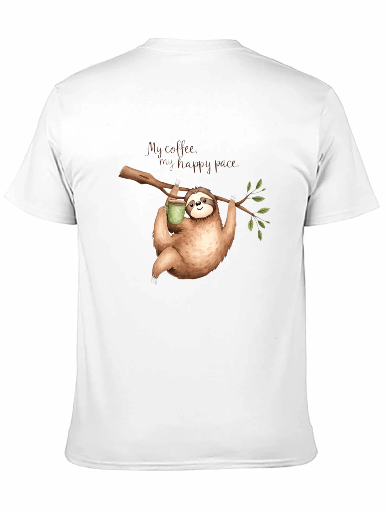 Sloth Coffee T-Shirt - My Happy Pace Black Tee