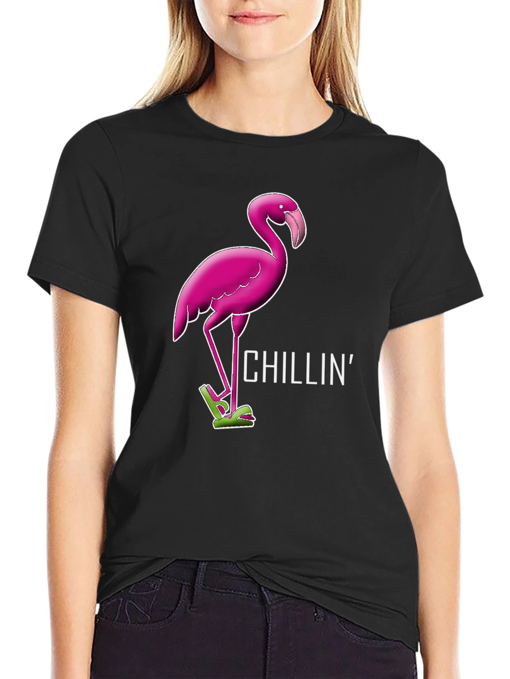 Chillin Flamingo Graphic Tee - Relaxed Style
