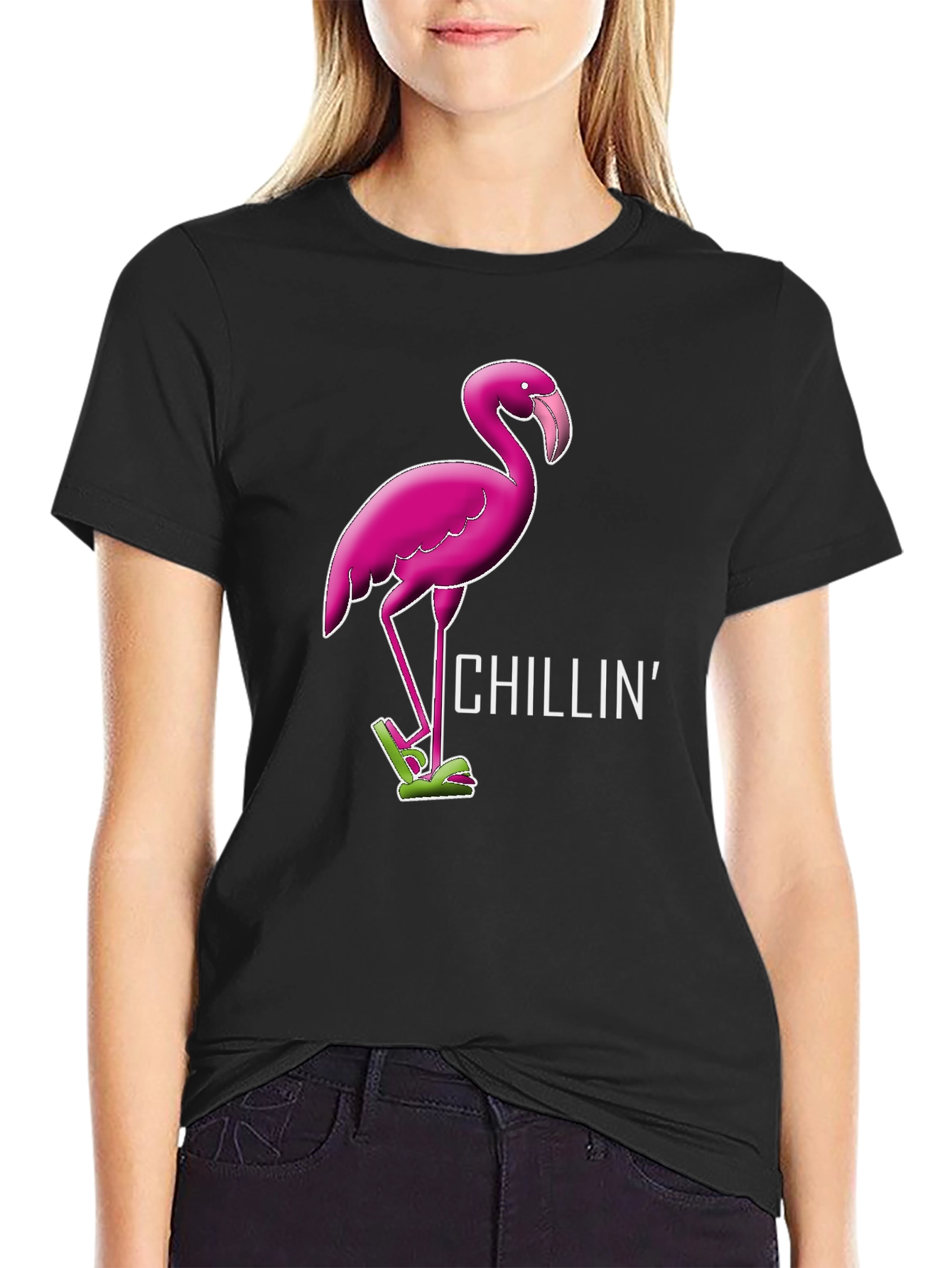 Chillin Flamingo Graphic Tee - Relaxed Style
