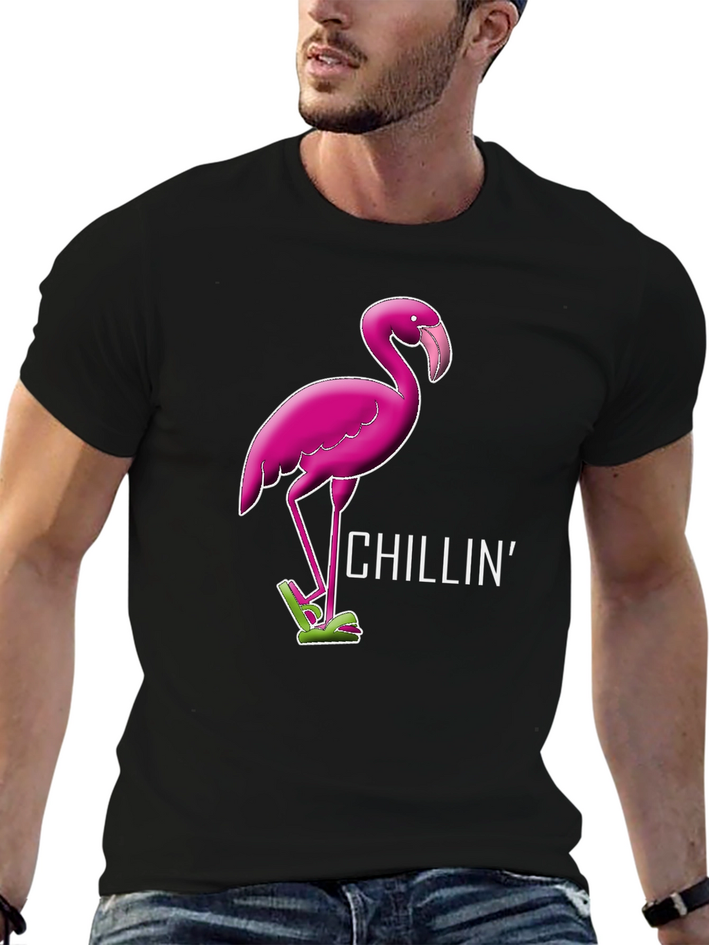 Chillin Flamingo Graphic Tee - Relaxed Style