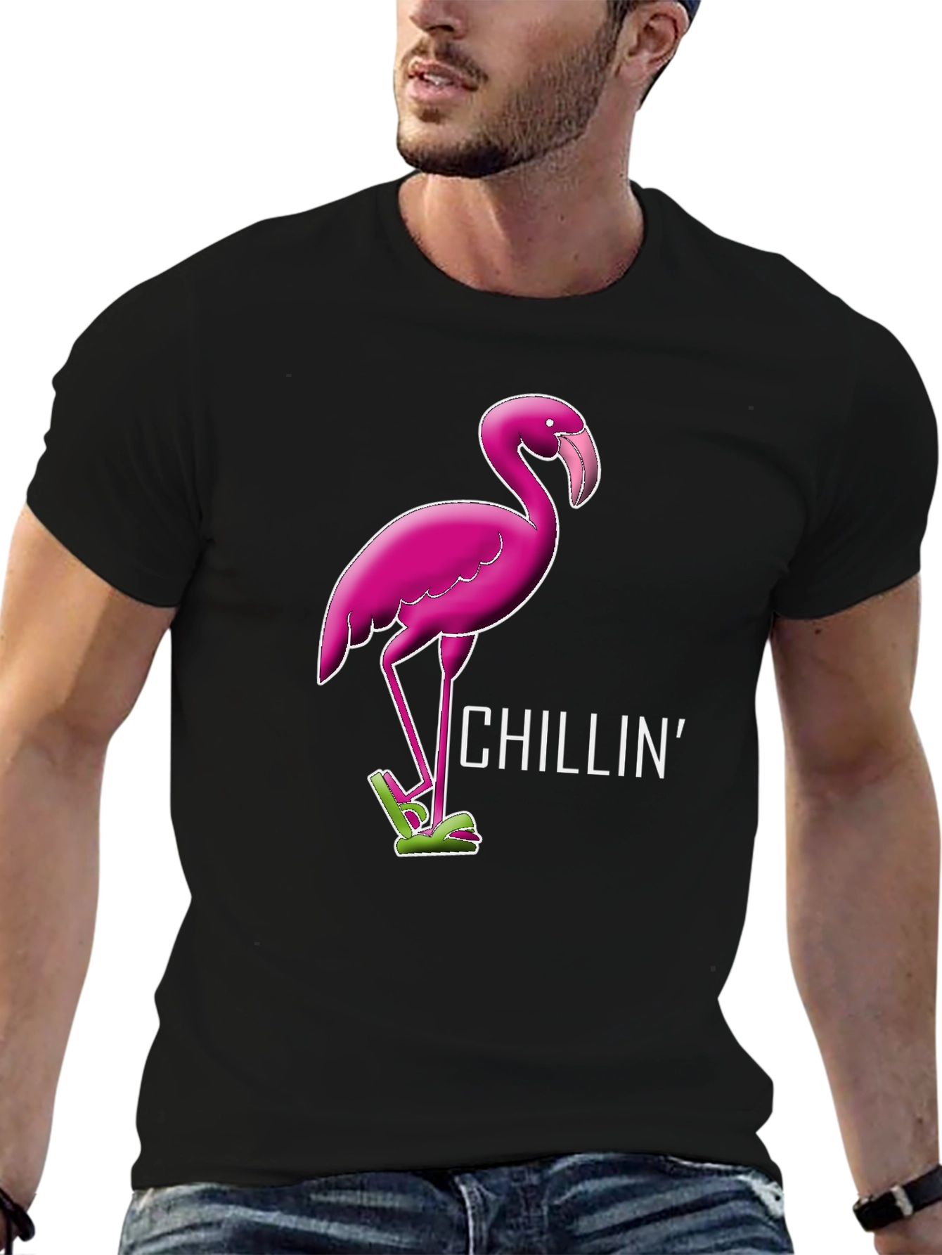 Chillin Flamingo Graphic Tee - Relaxed Style