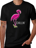 Chillin Flamingo Graphic Tee - Relaxed Style