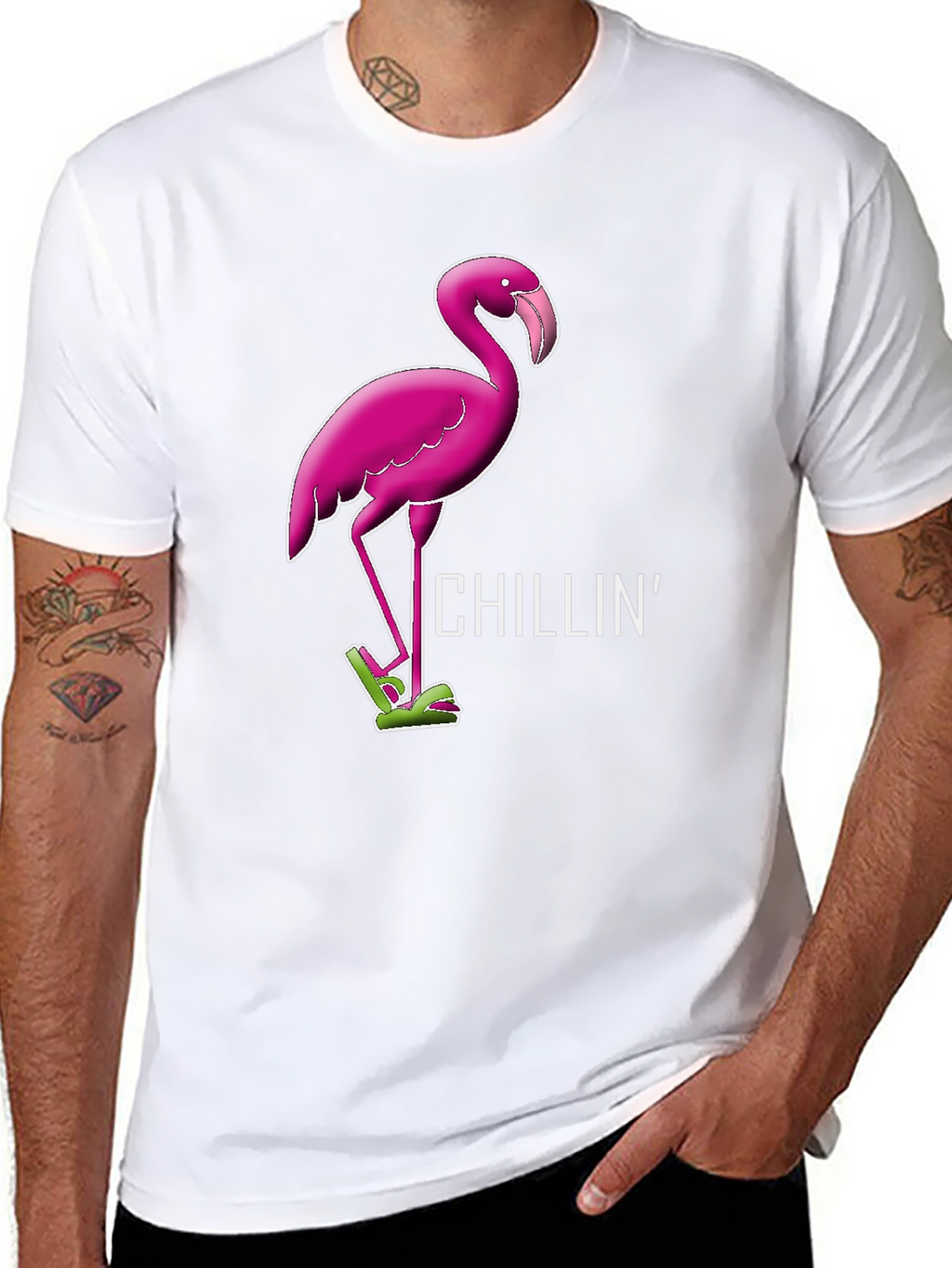 Chillin Flamingo Graphic Tee - Relaxed Style