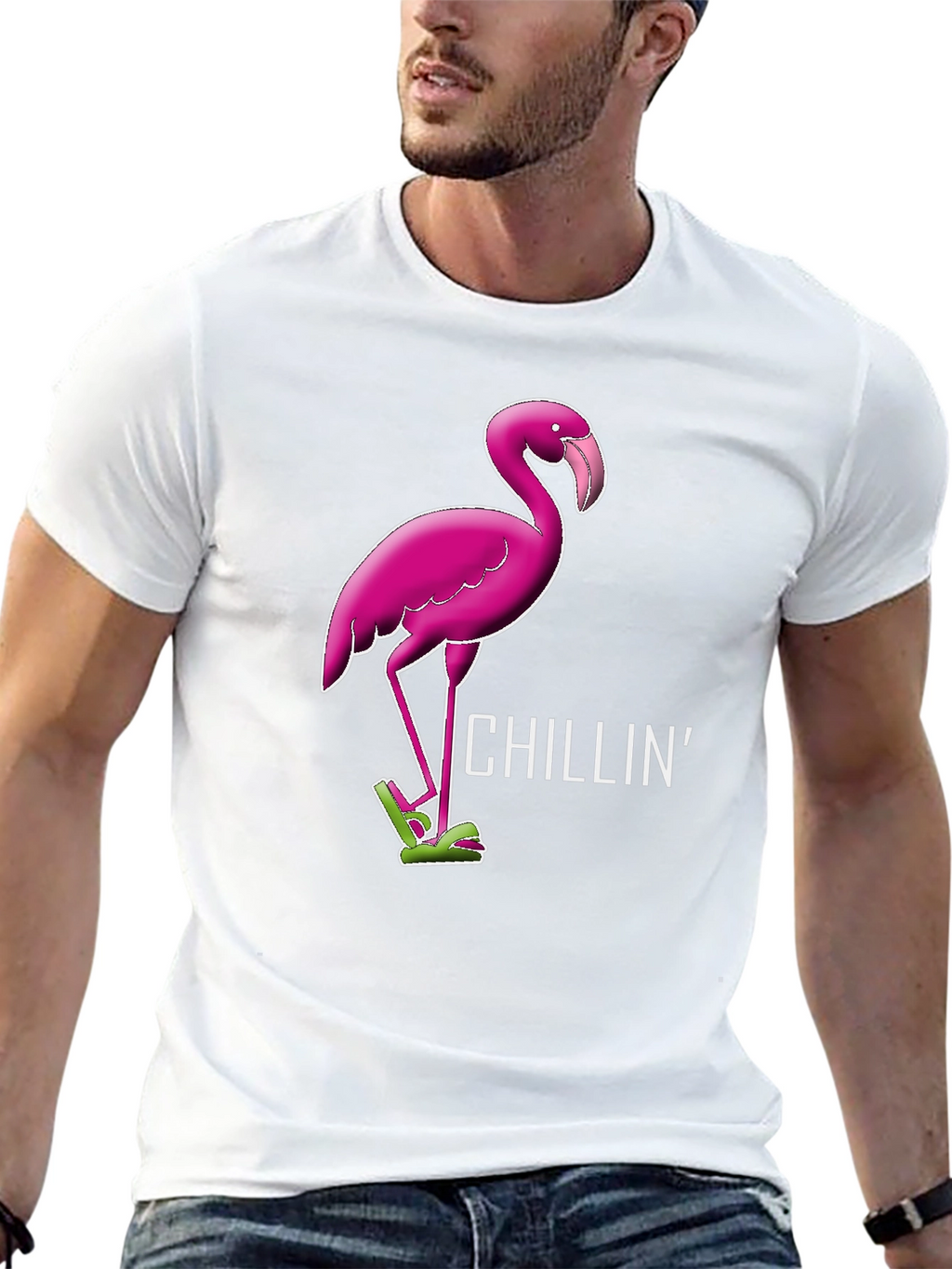 Chillin Flamingo Graphic Tee - Relaxed Style