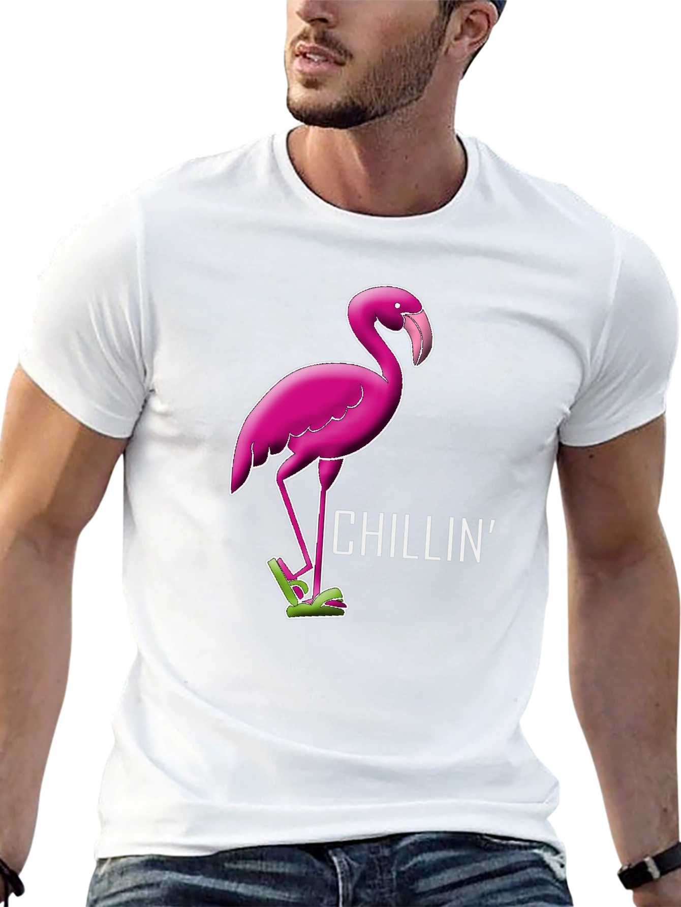 Chillin Flamingo Graphic Tee - Relaxed Style