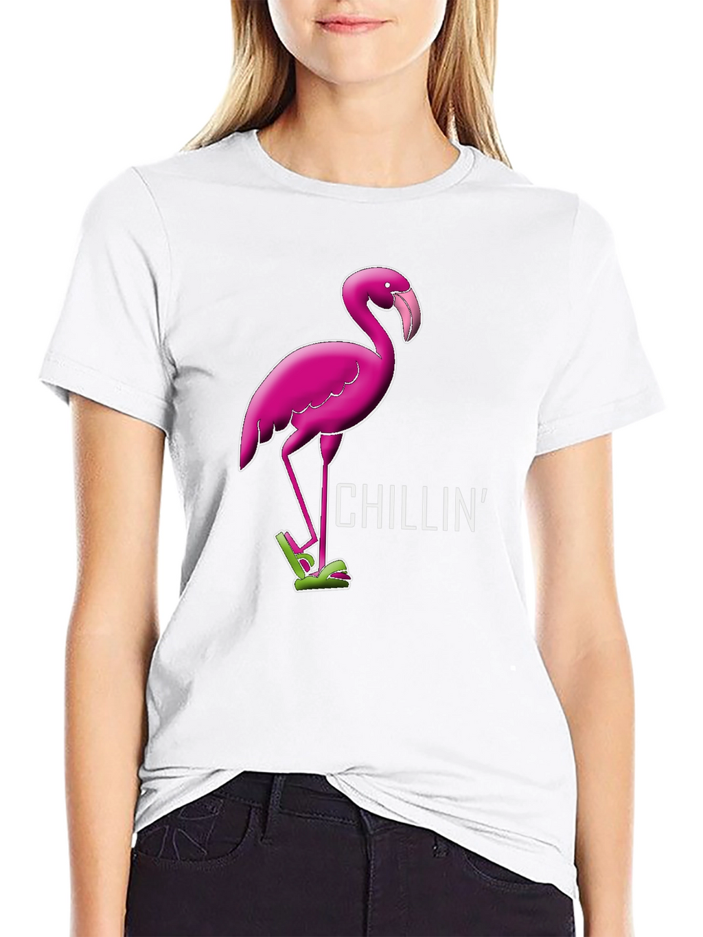 Chillin Flamingo Graphic Tee - Relaxed Style