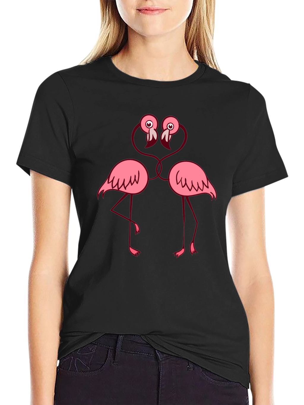 Fun Flamingo Lovers T-Shirt - Black