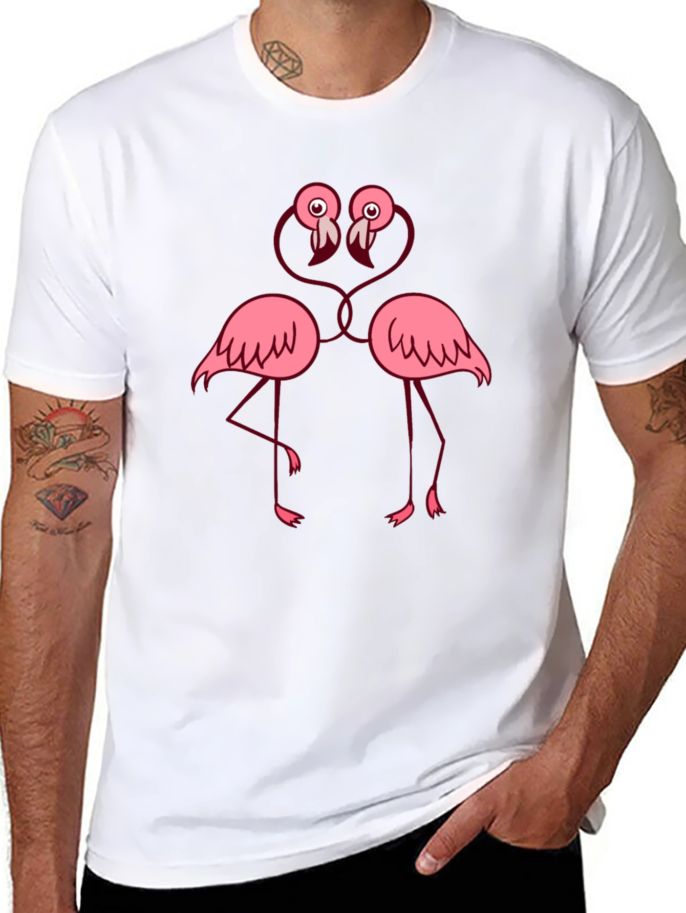 Fun Flamingo Lovers T-Shirt - Black