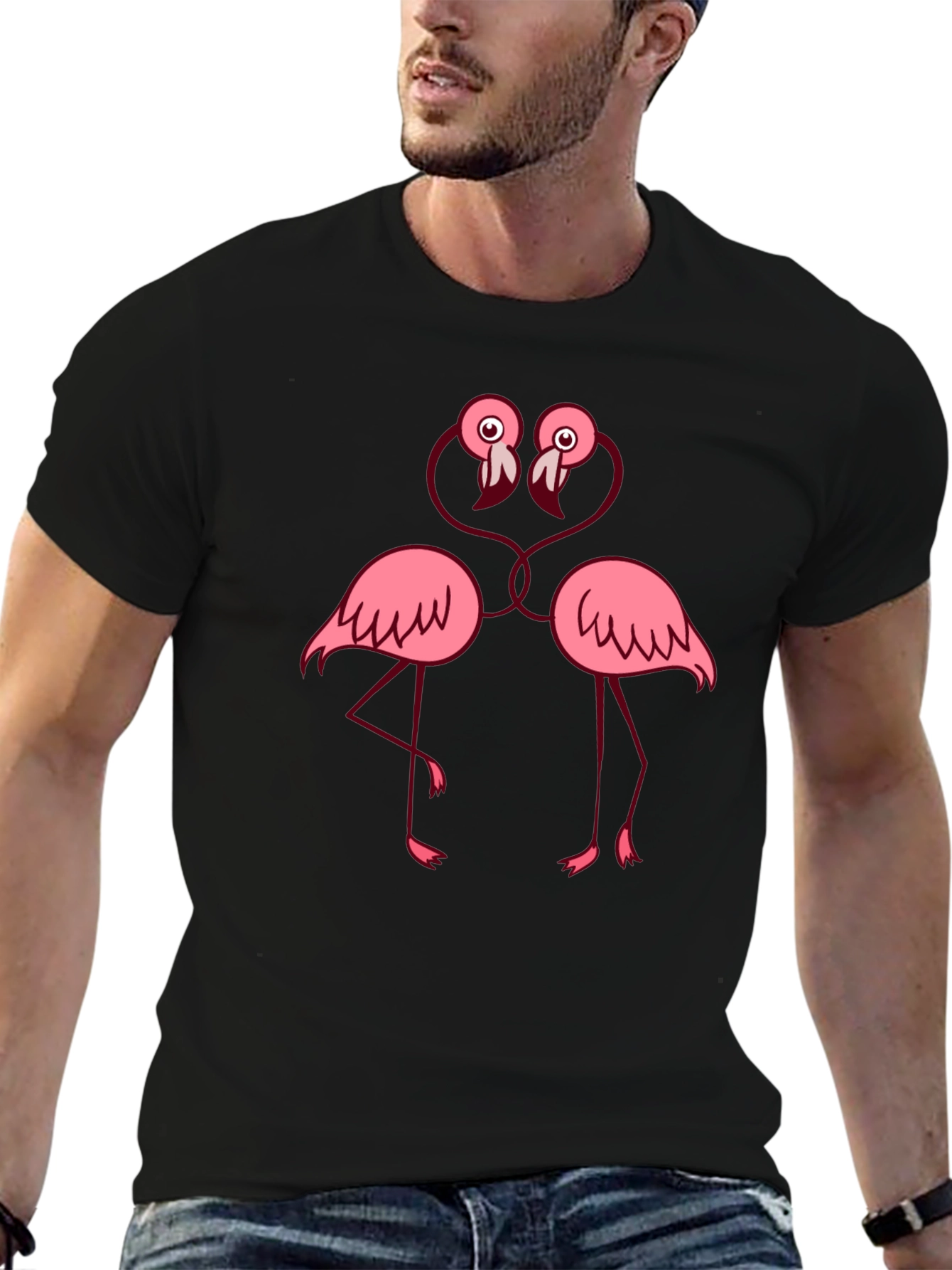 Fun Flamingo Lovers T-Shirt - Black