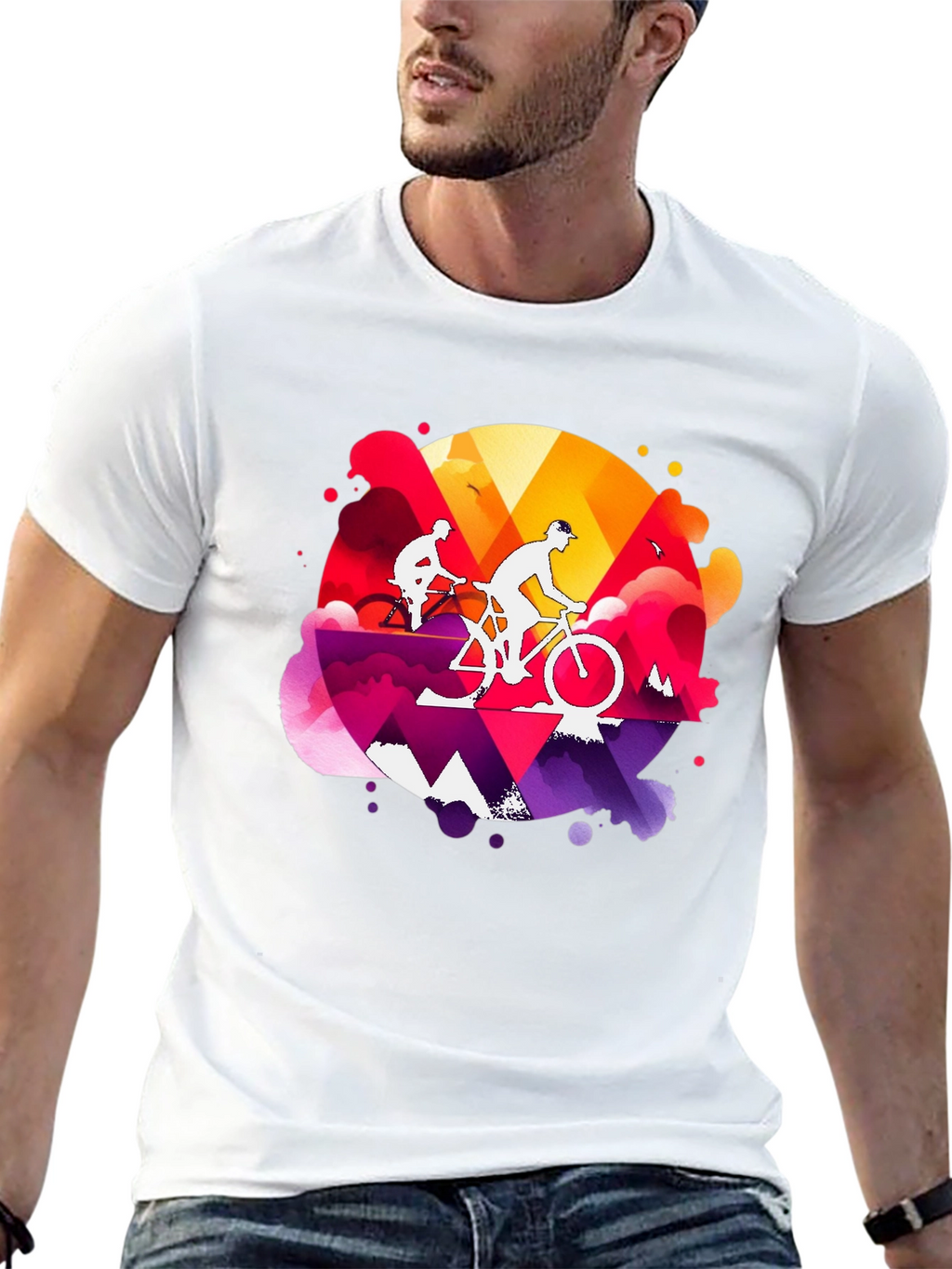 Mountain Biking Graphic Tee - Adventure Style
