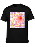 Geometric Grid Graphic Tee