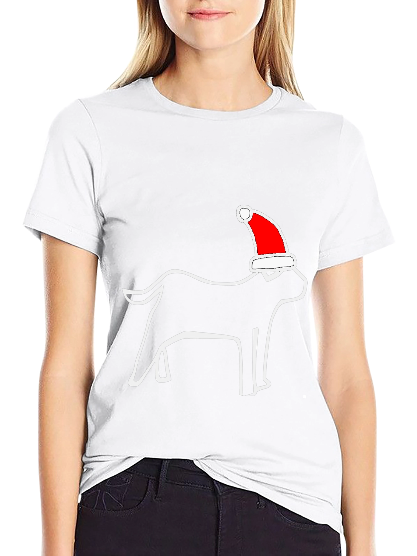 Christmas Dog Santa Hat T-Shirt – Festive Dog Lover Graphic Tee